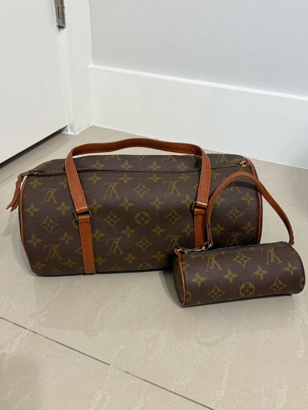 Louis Vuitton Monogram Papillon Bag with Papillon Pochette, excellent condition
